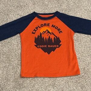 Eddie Bauer Kids' Adventure Long Sleeve Tee - Orange and Navy